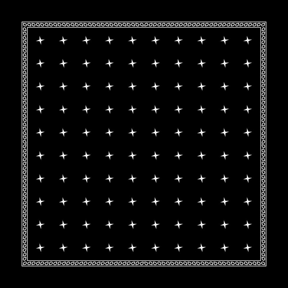 Simply Bandana decorated with white geometric ornament lines that can be applied to fabrics of various colors vector