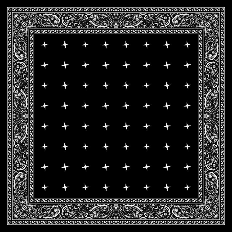 Simply Bandana decorated with white geometric ornament lines that can be applied to fabrics of various colors vector