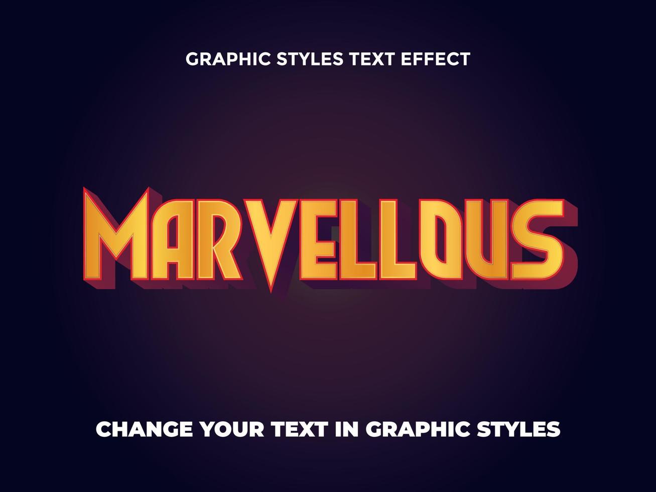 maravilloso superhéroe logo estilos gráficos efecto de texto vector