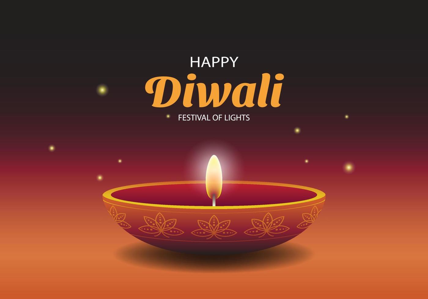 Diwali candle festival vector