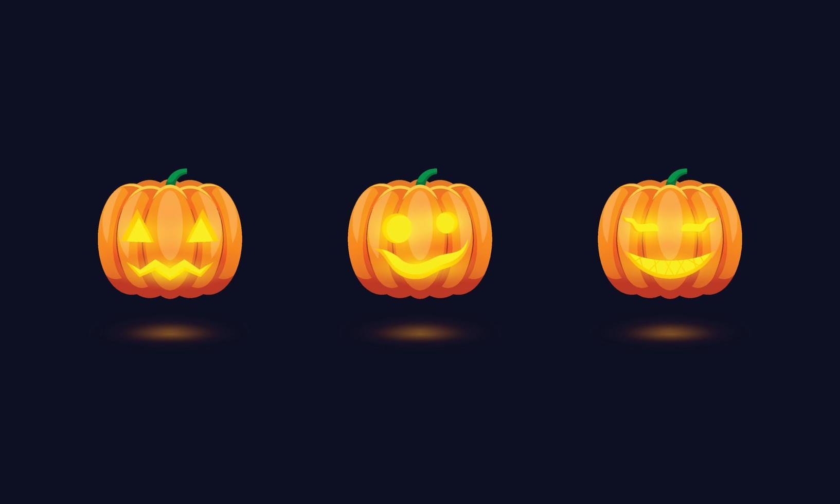 Pumpkin spooky lamp collection vector