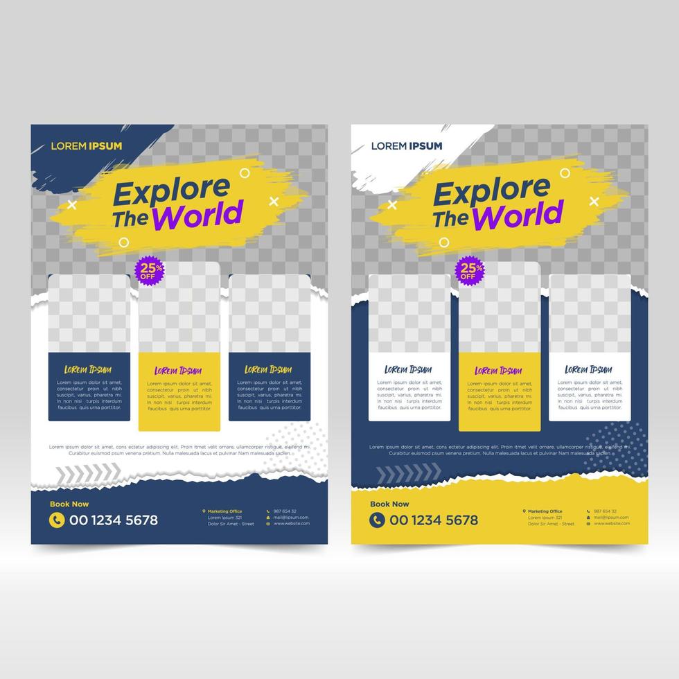 Tour and Travel flyer design template vector