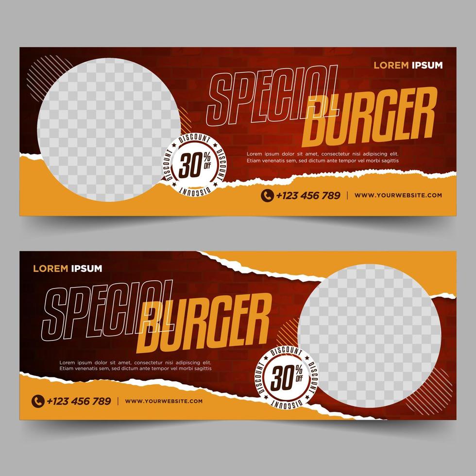 Food and Restaurant banner design template vector