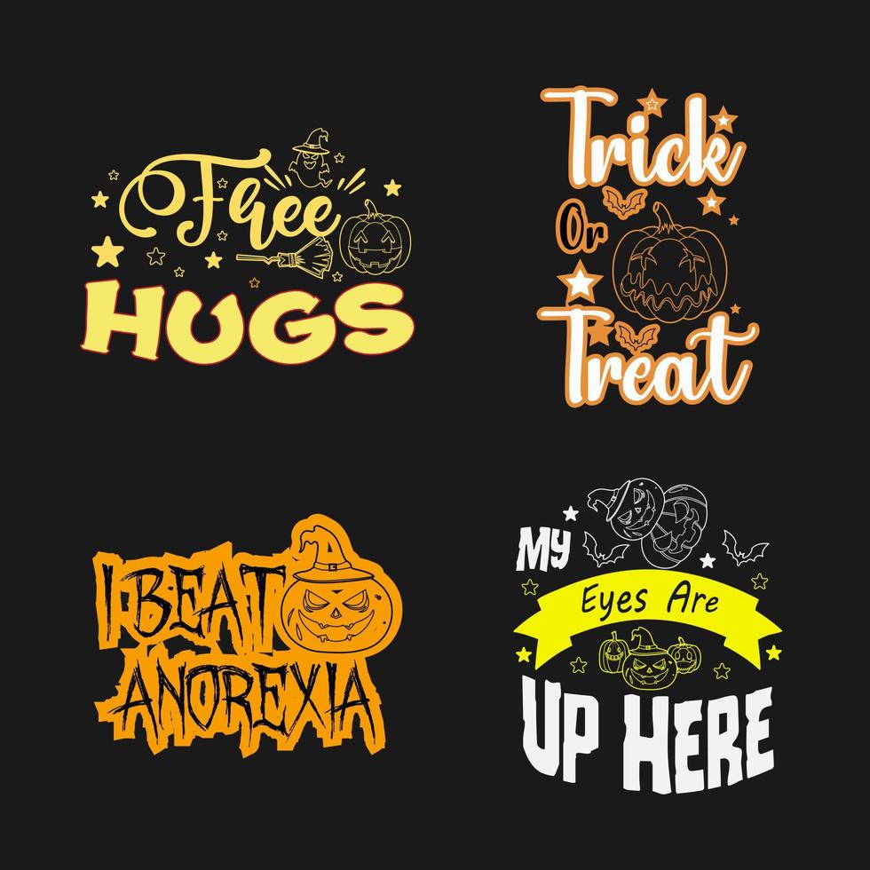 Halloween lettering typography set. Happy Halloween typography Design. vector