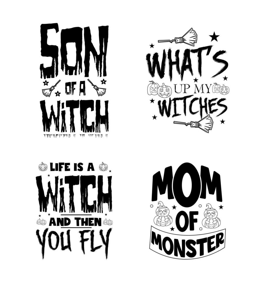 Halloween lettering typography set. Happy Halloween typography Design. vector