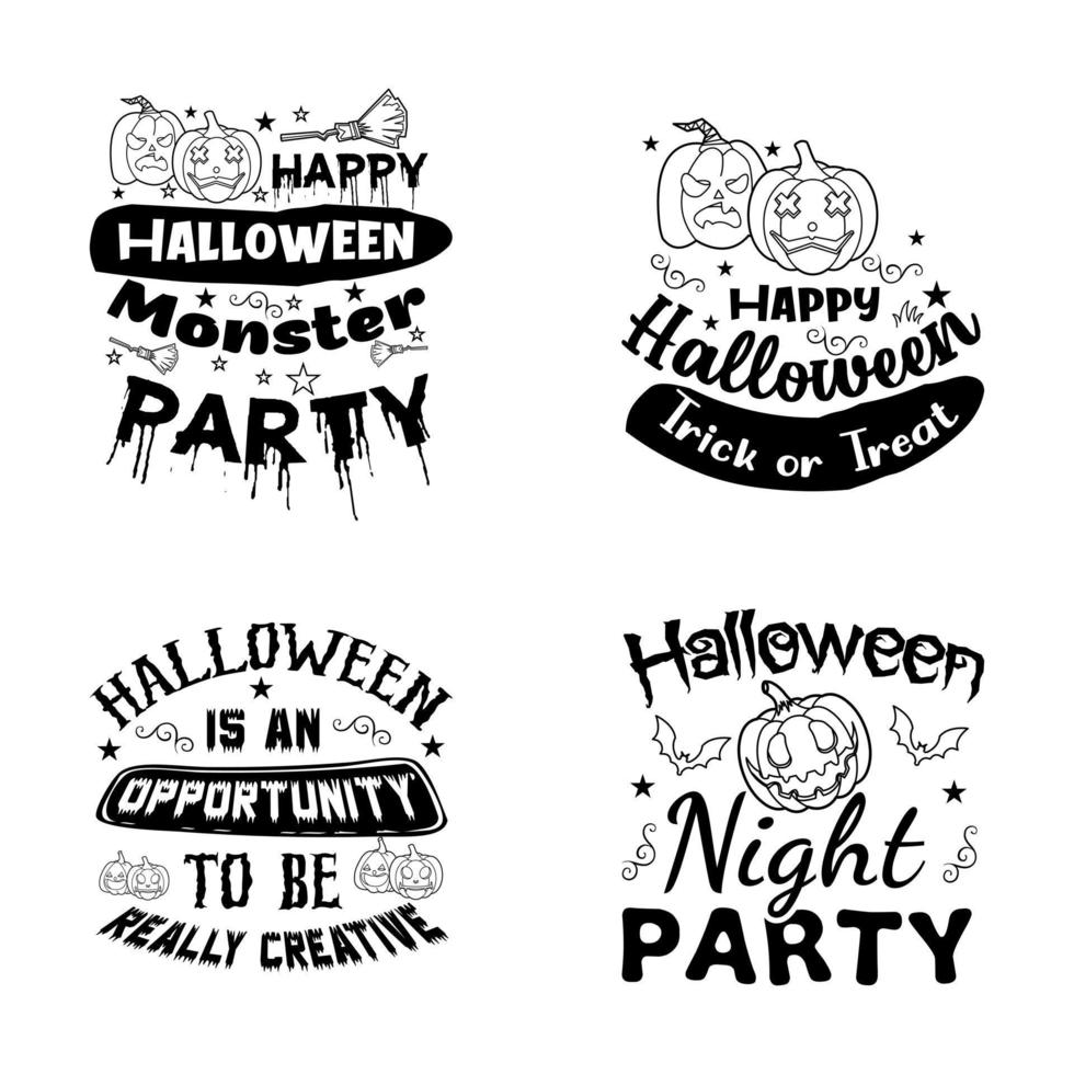 Halloween lettering typography set. Happy Halloween typography Design. vector