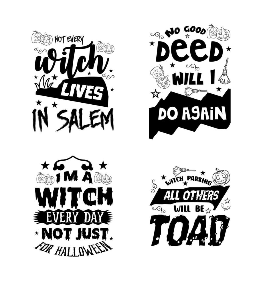 Halloween lettering typography set. Happy Halloween typography Design. vector