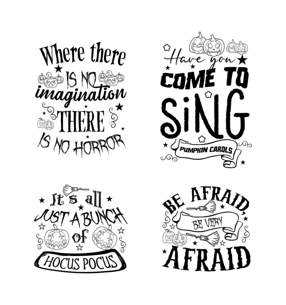 Halloween lettering typography set. Happy Halloween typography Design. vector