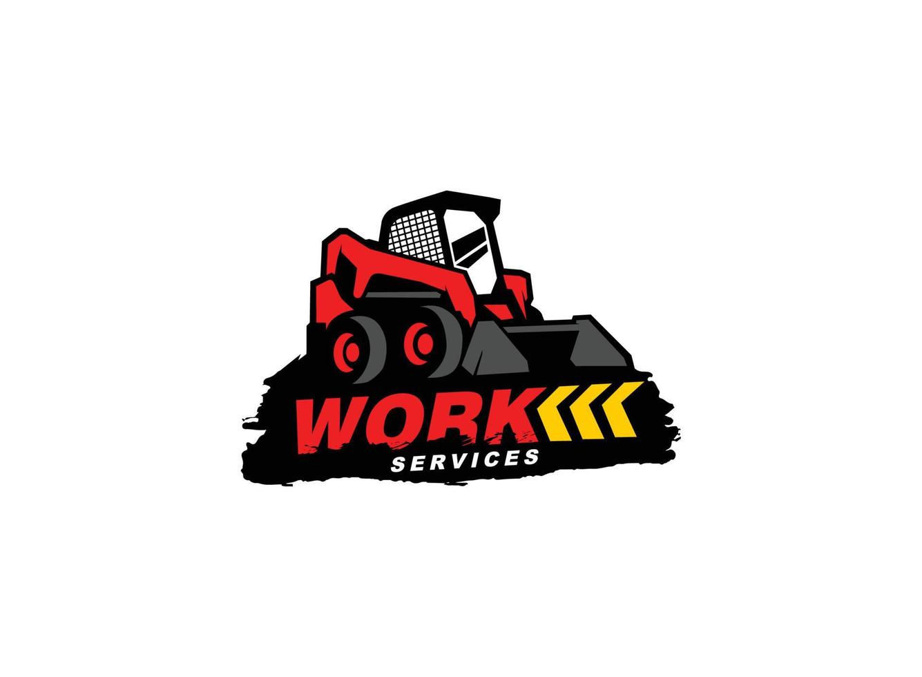 Skid steer logo vector for construction company. land clearing equipment template vector illustration for your brand.