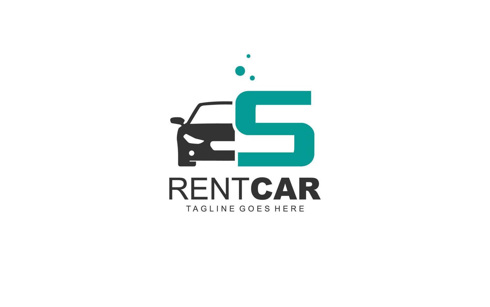 S logo rental for branding company. transportation template vector illustration for your brand.