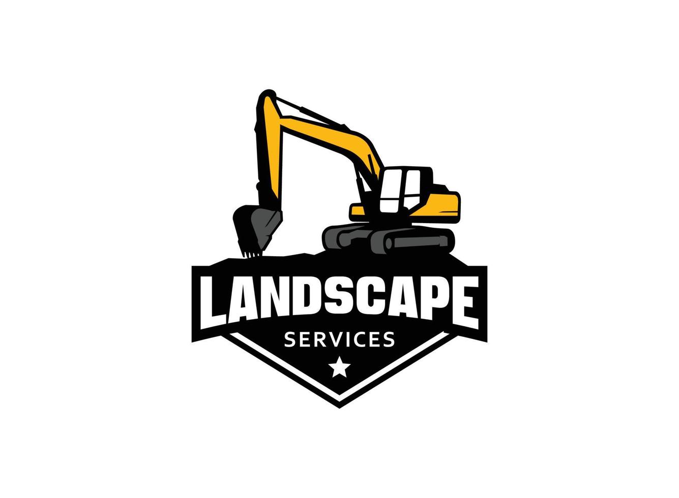 Excavator logo vector for construction company. Heavy equipment template vector illustration for your brand.