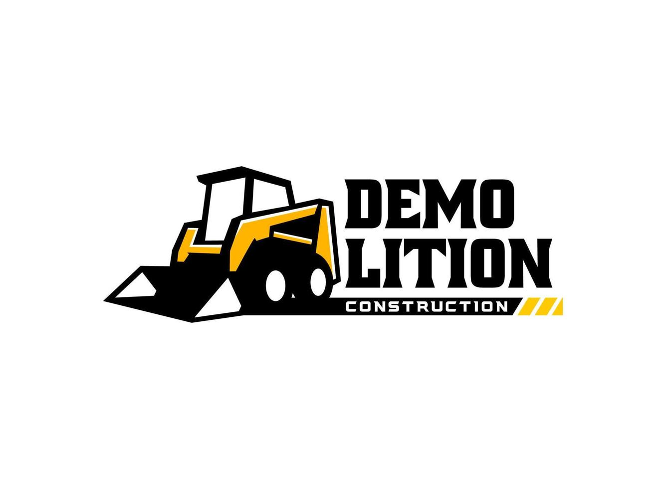 Skid steer logo vector for construction company. Heavy equipment template vector illustration for your brand.