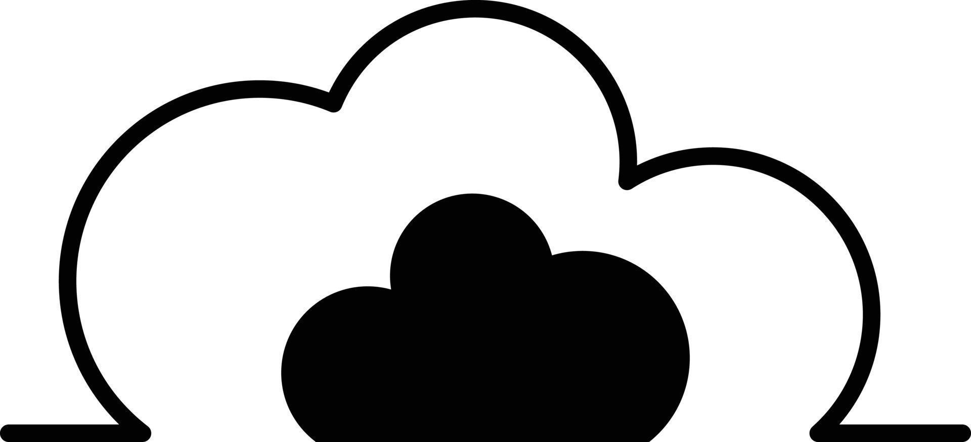 icono de nube simple para el clima o el elemento gráfico de almacenamiento de datos vector