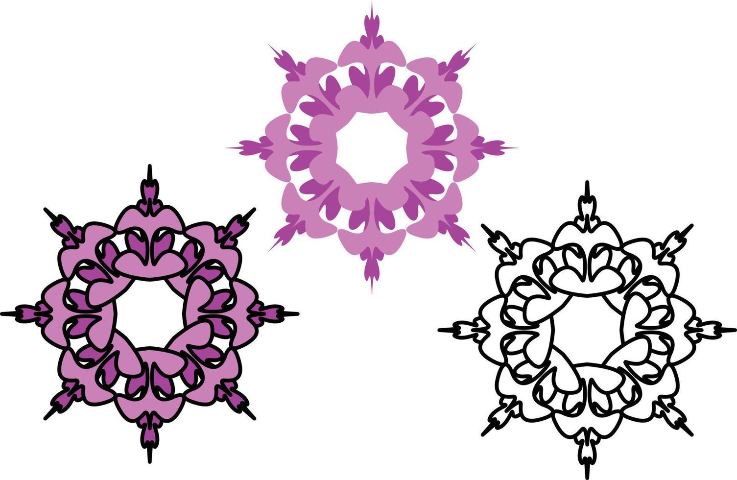 Ornamental circle flower for graphic design element vector