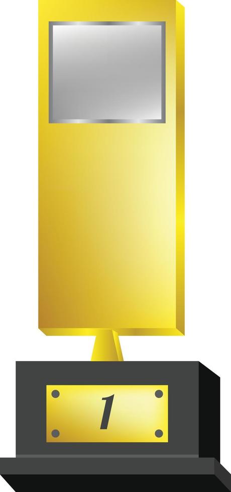 Golden square trophy design element for championship template vector