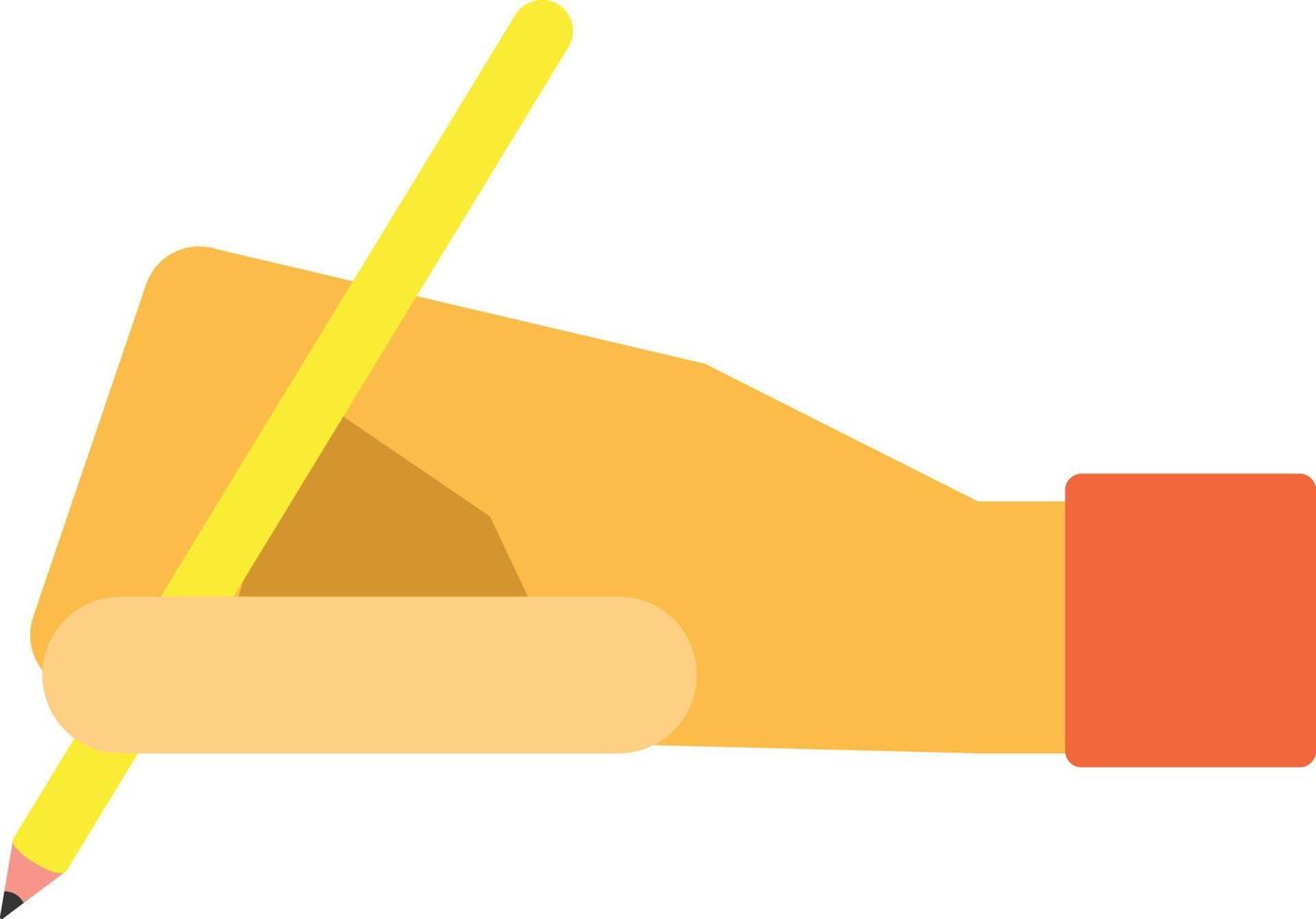 mano sosteniendo un icono de lápiz ilustración vectorial plana para escribir o dibujar una plantilla gráfica vector
