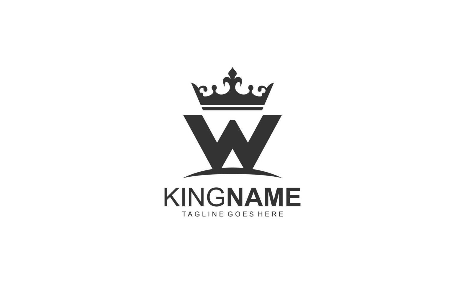 W logo crown for construction company. letter template vector illustration for your brand.