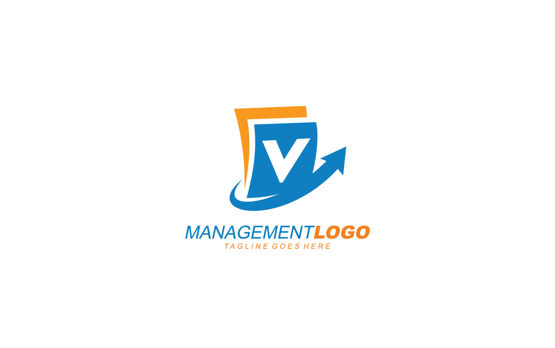 V logo management for company. letter template vector illustration for