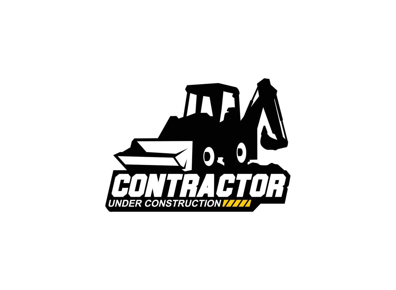 Backhoe logo vector for construction company. Heavy equipment template vector illustration for your brand.