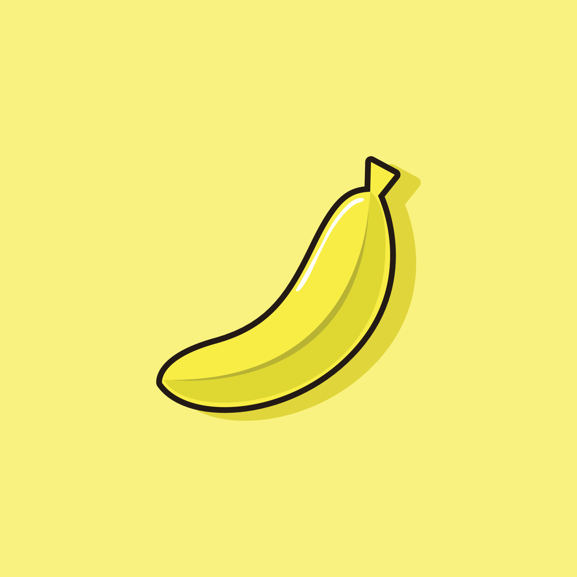 Banana simple vector cartoon design 10816567 Vector Art at Vecteezy