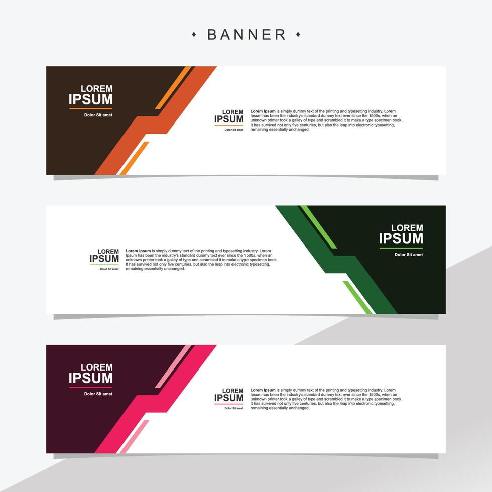 Banner design abstract vector template. Set of banner background isolated vector for print, display, promotion.