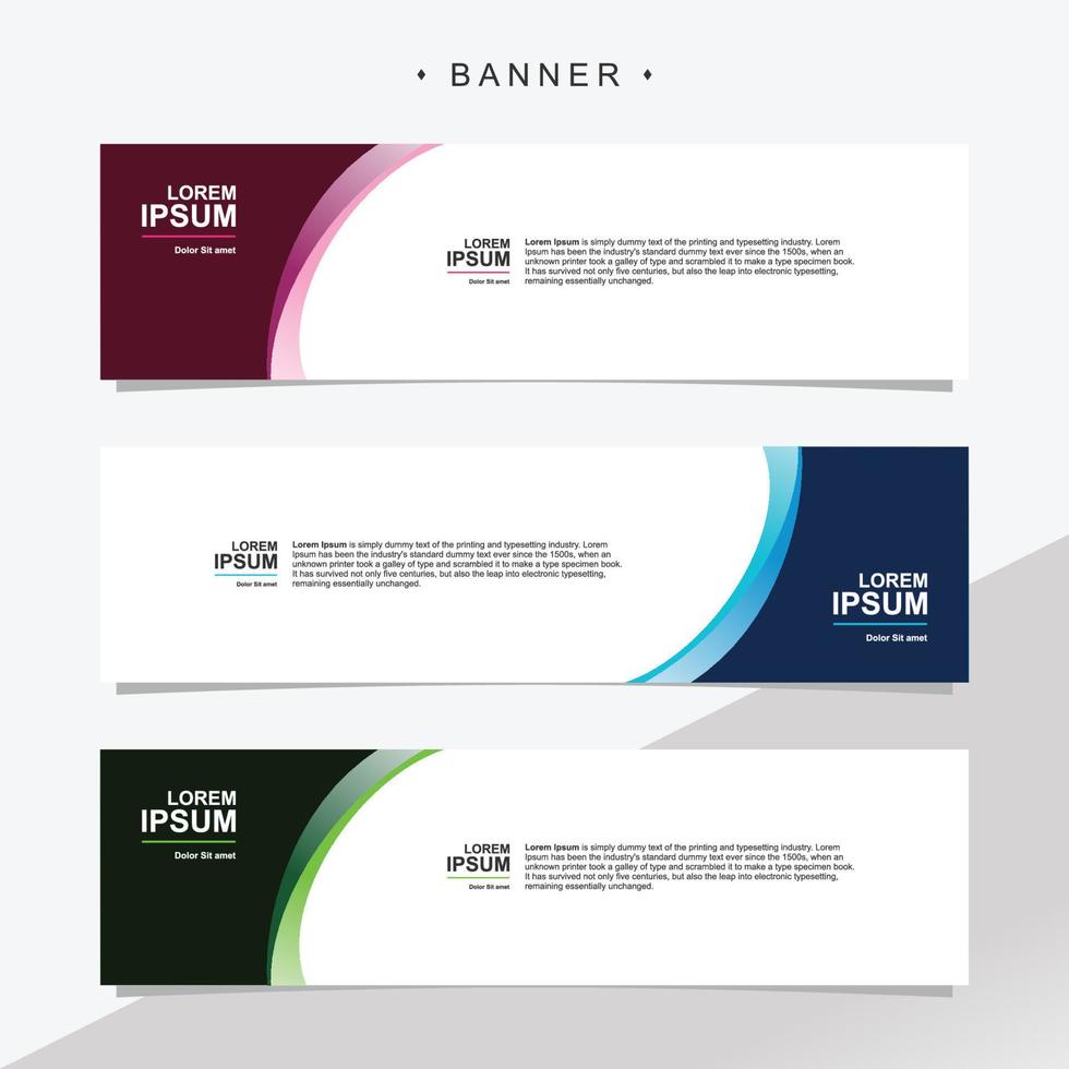 Banner design abstract vector template. Set of banner background isolated vector for print, display, promotion.