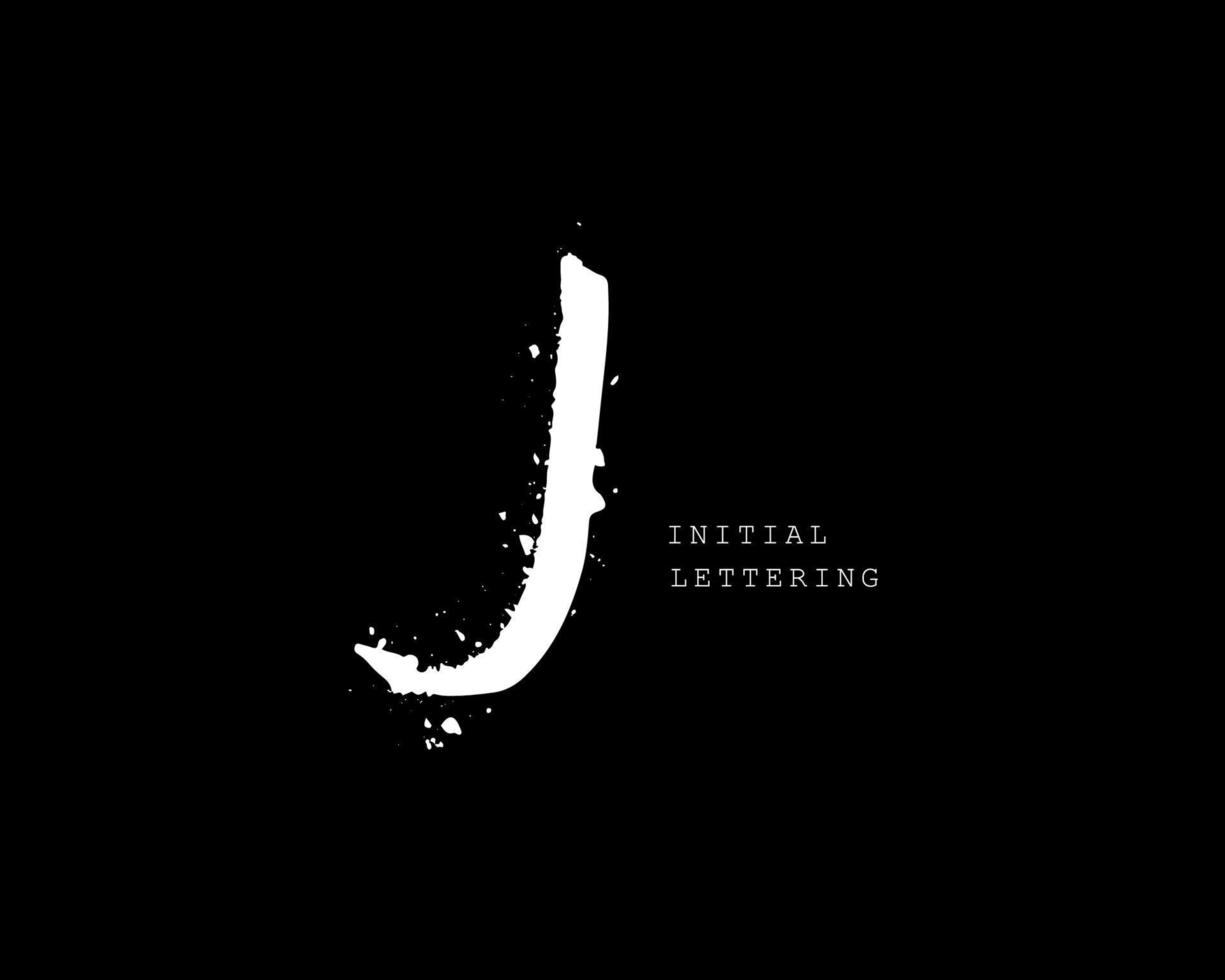 j letra inicial de pincel o logotipo escrito a mano para la identidad. logo con firma y estilo dibujado a mano. vector