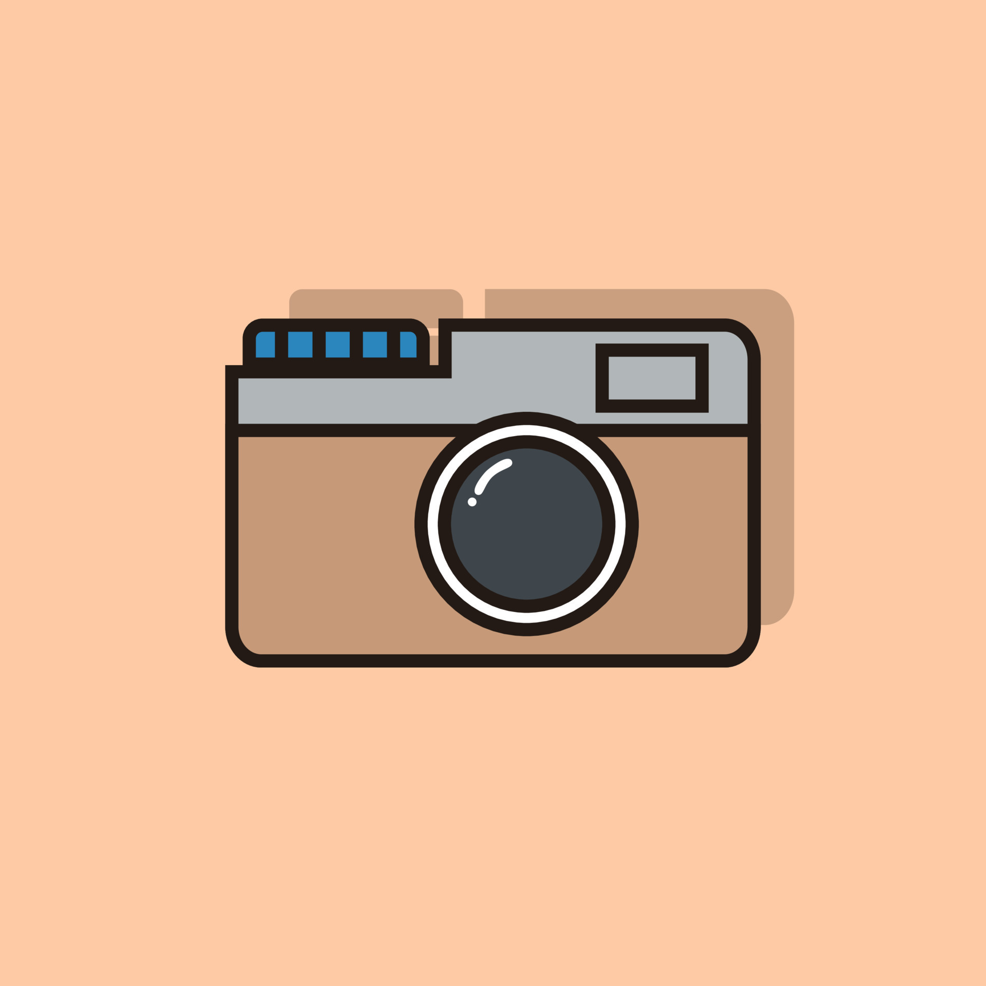 Camera flat design icon for commercial use 10816707 Vector Art at Vecteezy