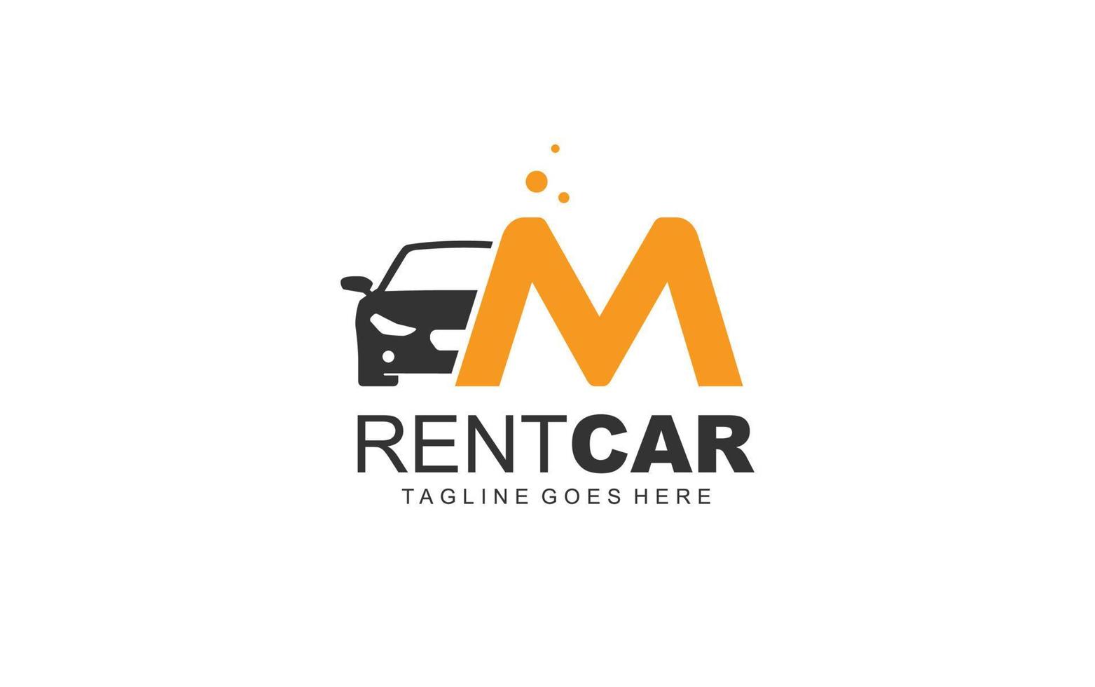 M logo rental for branding company. transportation template vector illustration for your brand.