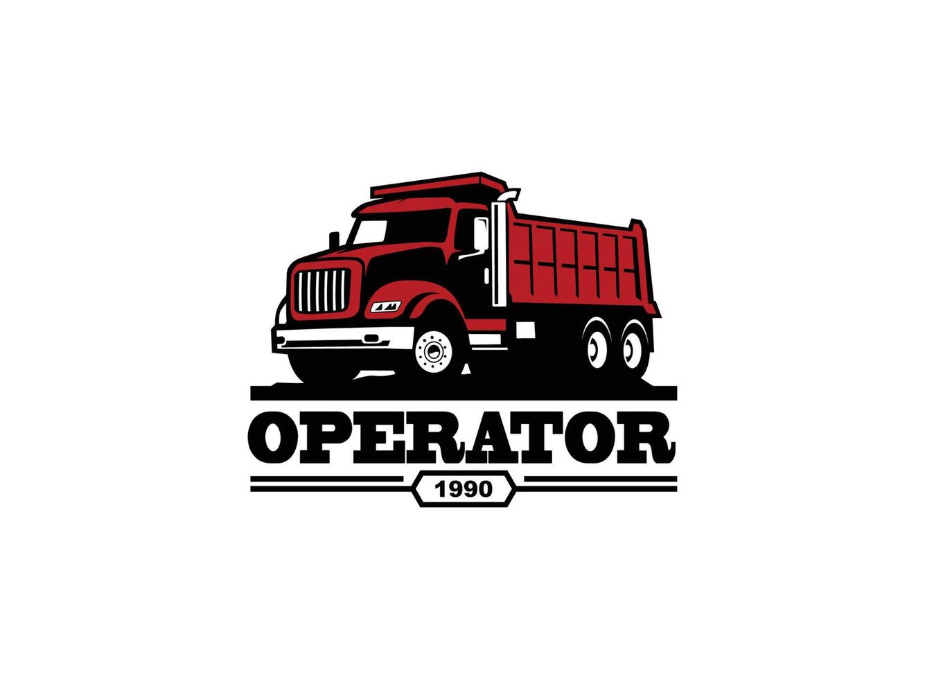 Dump truck logo vector for construction company. Heavy equipment template vector illustration for your brand.