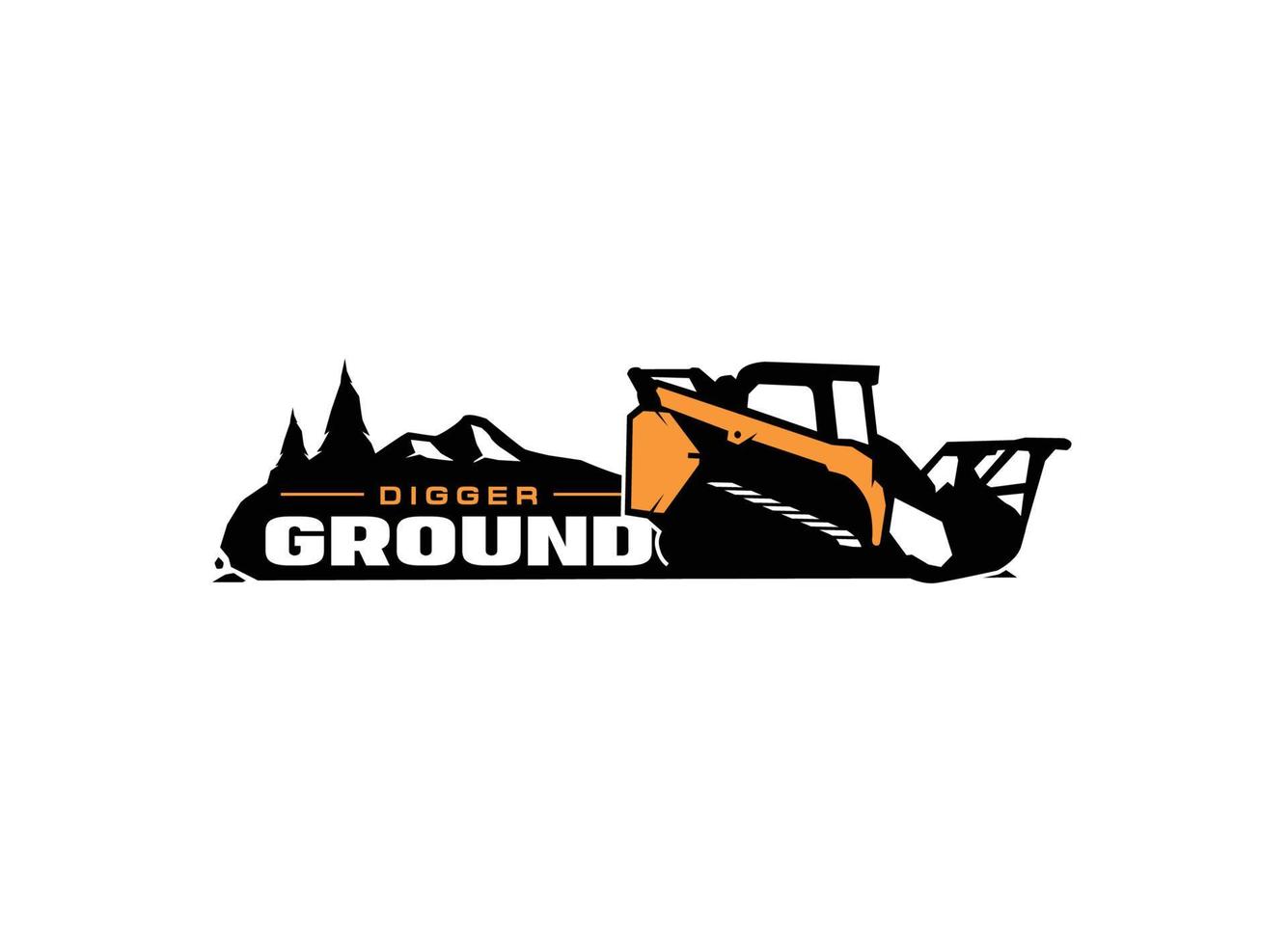 Skid steer logo vector for construction company. land clearing equipment template vector illustration for your brand.