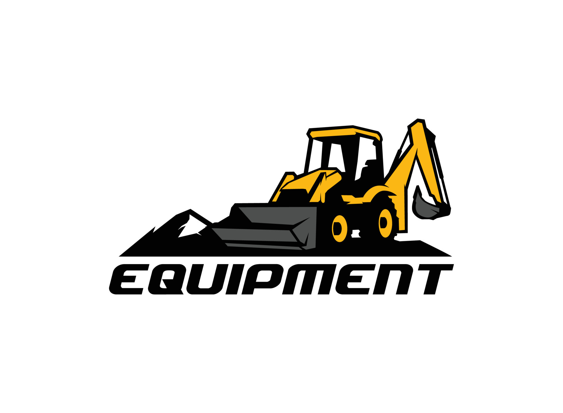 Excavator backhoe logo vector for construction company. Heavy equipment