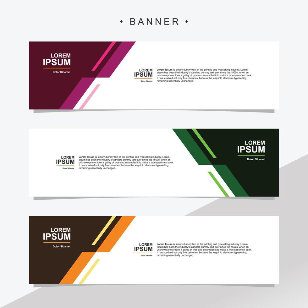 Banner design abstract vector template. Set of banner background isolated vector for print, display, promotion.