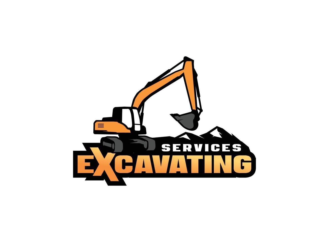 Excavator logo vector for construction company. Heavy equipment template vector illustration for your brand.