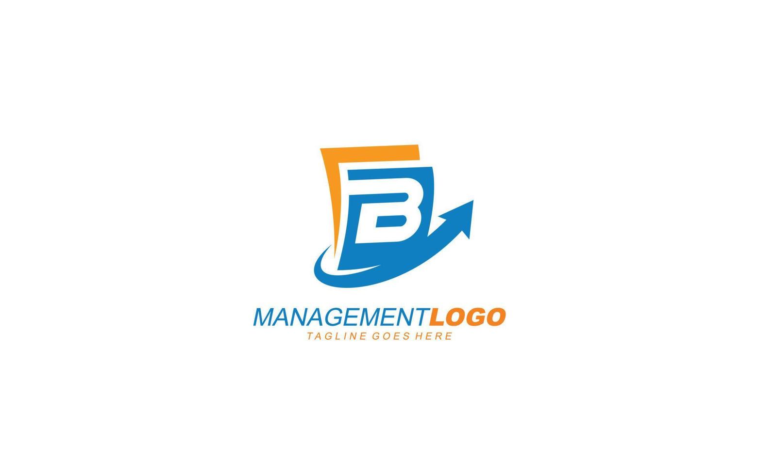 B logo management for company. letter template vector illustration for your brand.