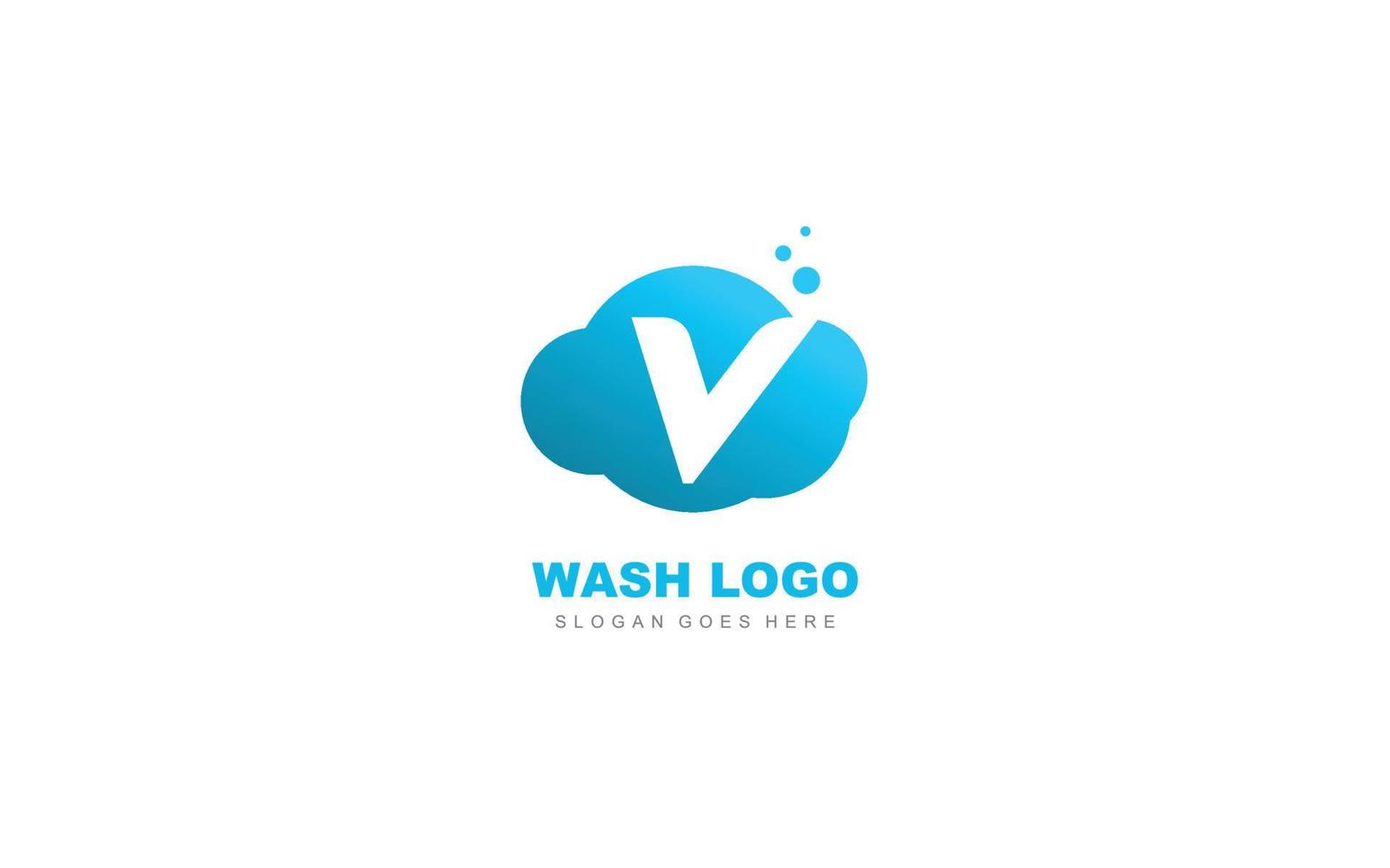 nube de logotipo v para empresa de marca. ilustración de vector de plantilla de carta para su marca.