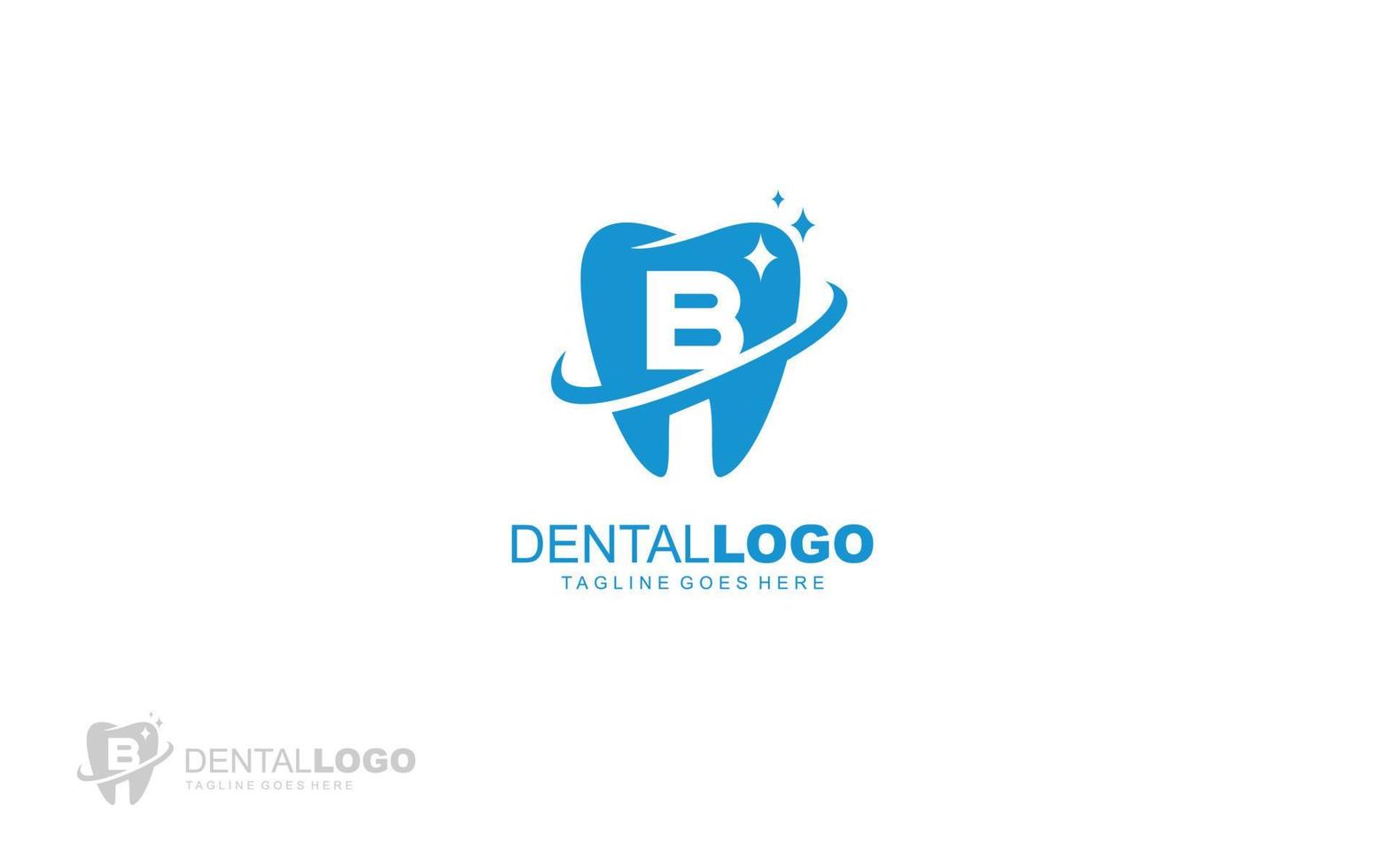 B logo dentist for branding company. letter template vector illustration for your brand.