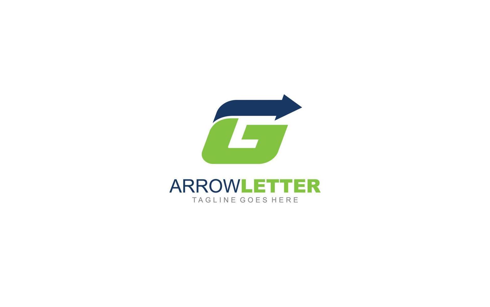 G logo business for branding company. arrow template vector illustration for your brand.