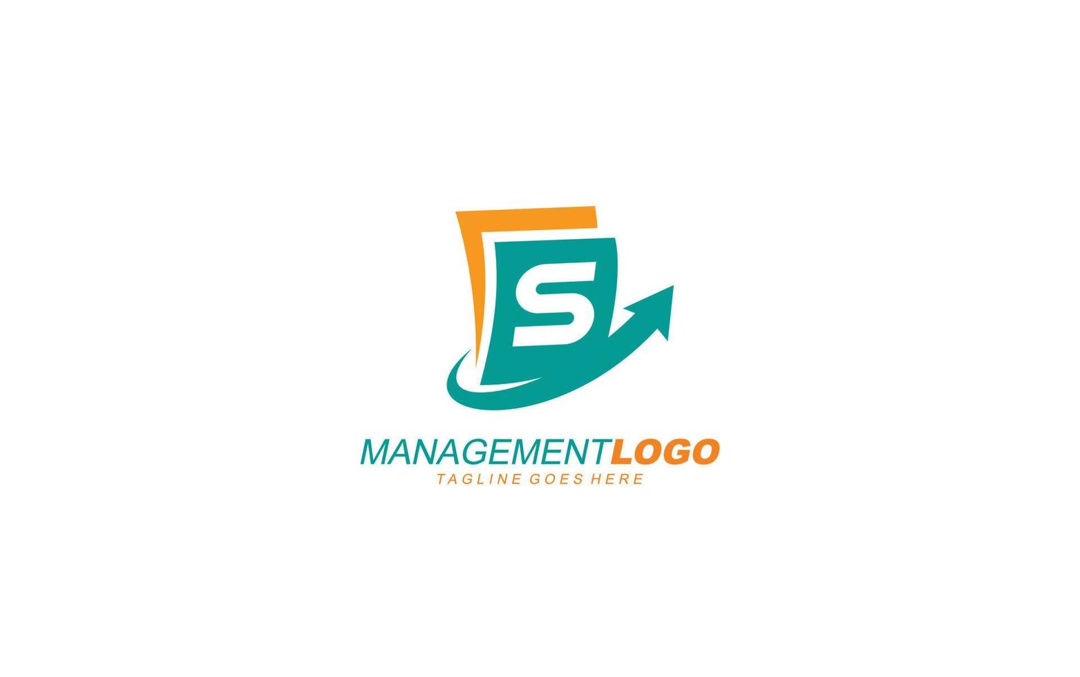 S logo management for company. letter template vector illustration for your brand.