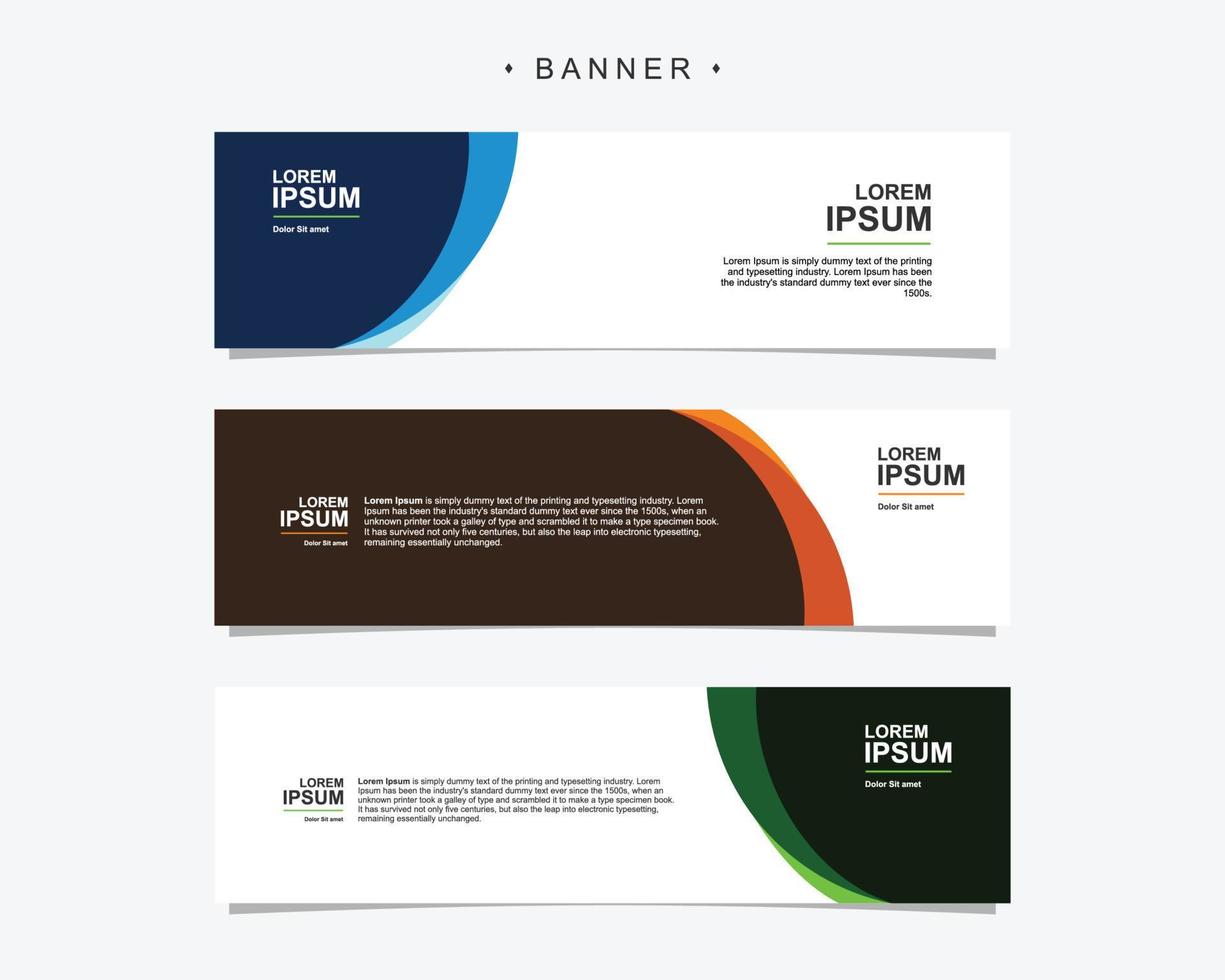 Banner design abstract vector template. Set of banner background isolated vector for print, display, promotion.