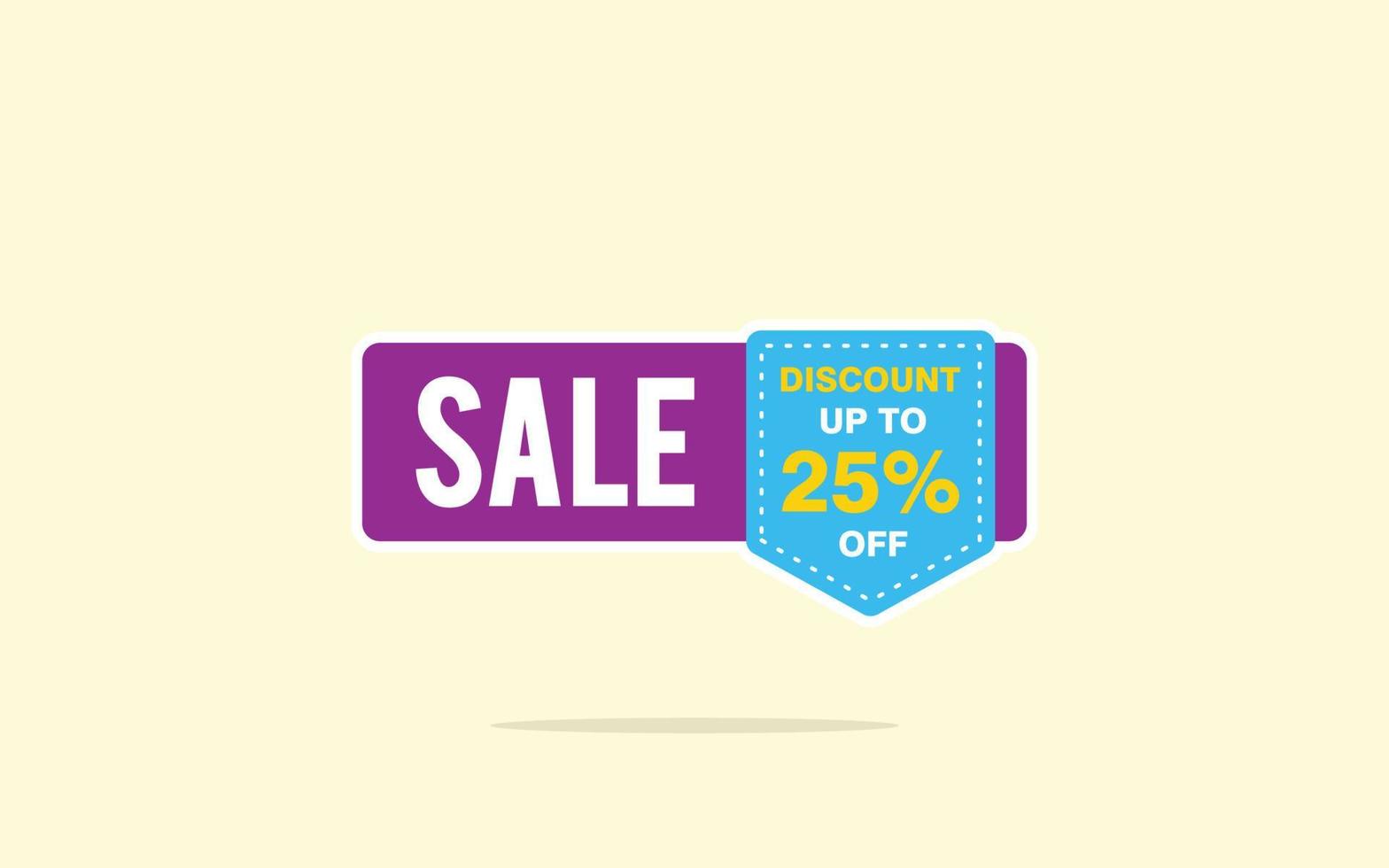 25 Percent discount offer, clearance, promotion banner layout with sticker badge. vector