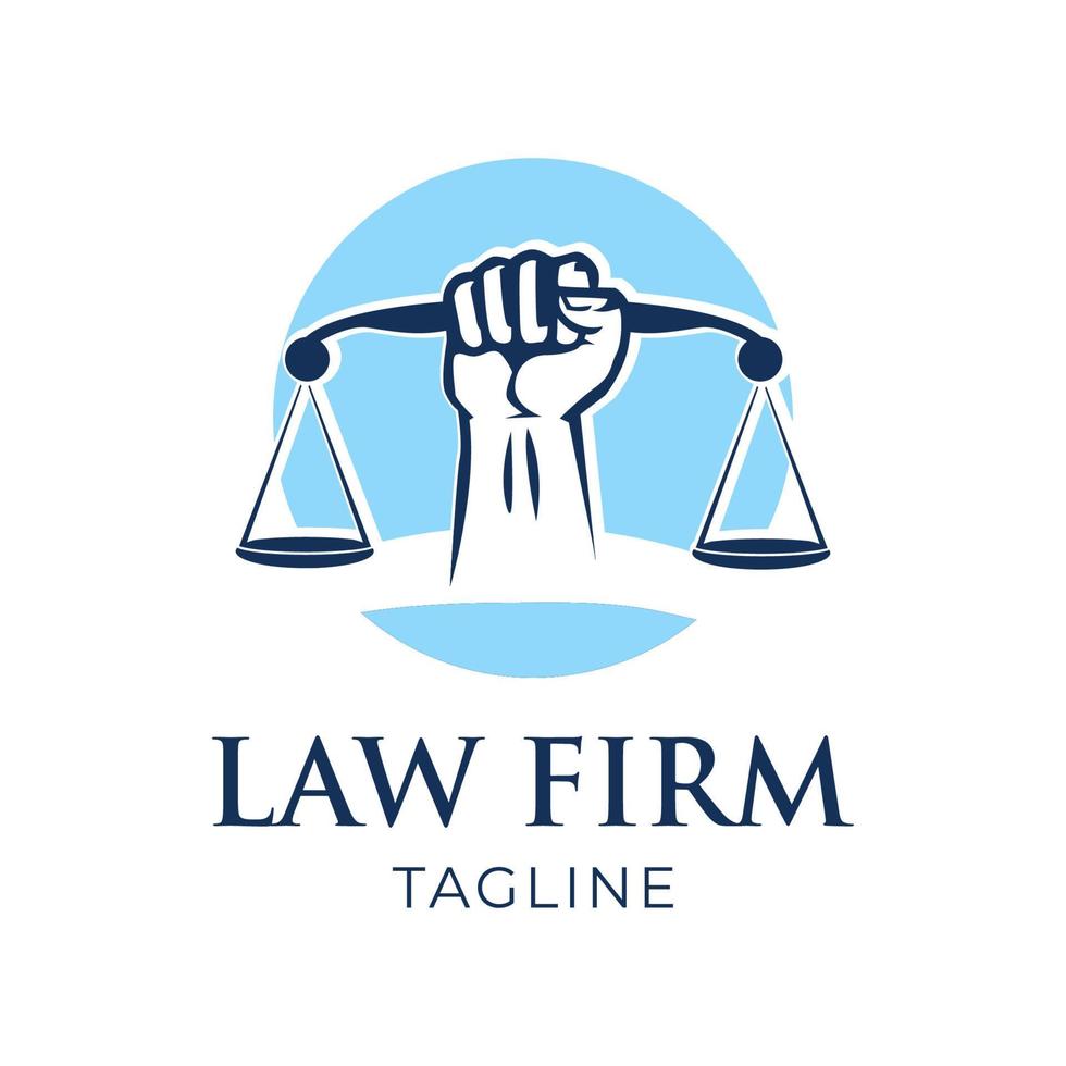 diseño de logotipo de ley minimalista azul. plantilla de diseño de abogado o notario. vector editable