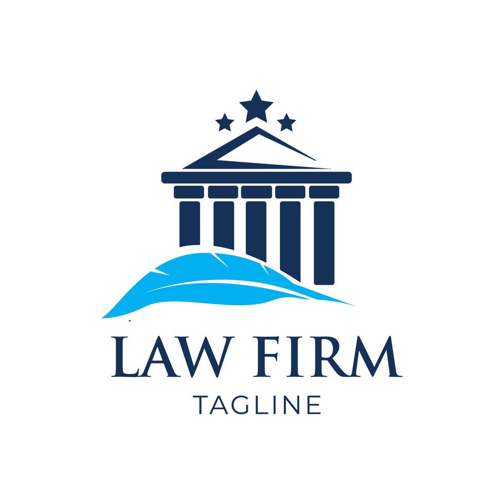 diseño de logotipo de ley minimalista azul. plantilla de diseño de abogado o notario. vector editable