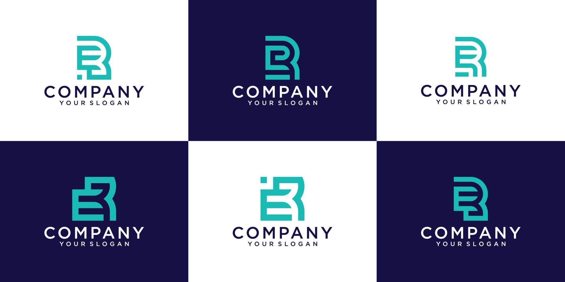 Set of monogram creative letter  R logo template. icons for business of luxury, elegant, simple vector