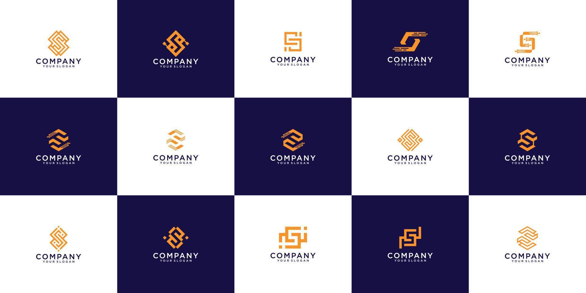 Letter logo collection with initial s, modern concept monogram logo vector