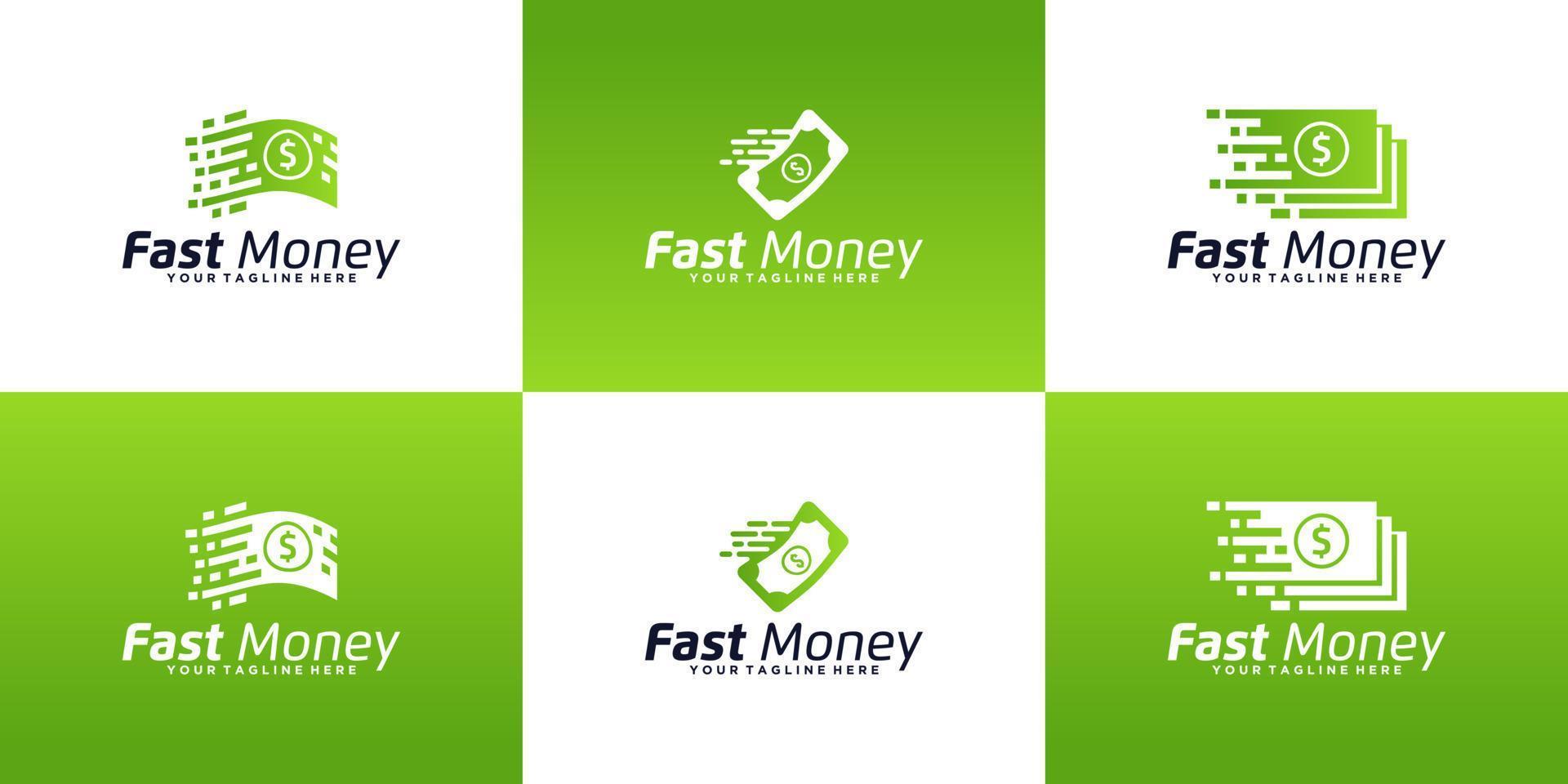 a collection of logo design inspiration for quick cash, payments, vector