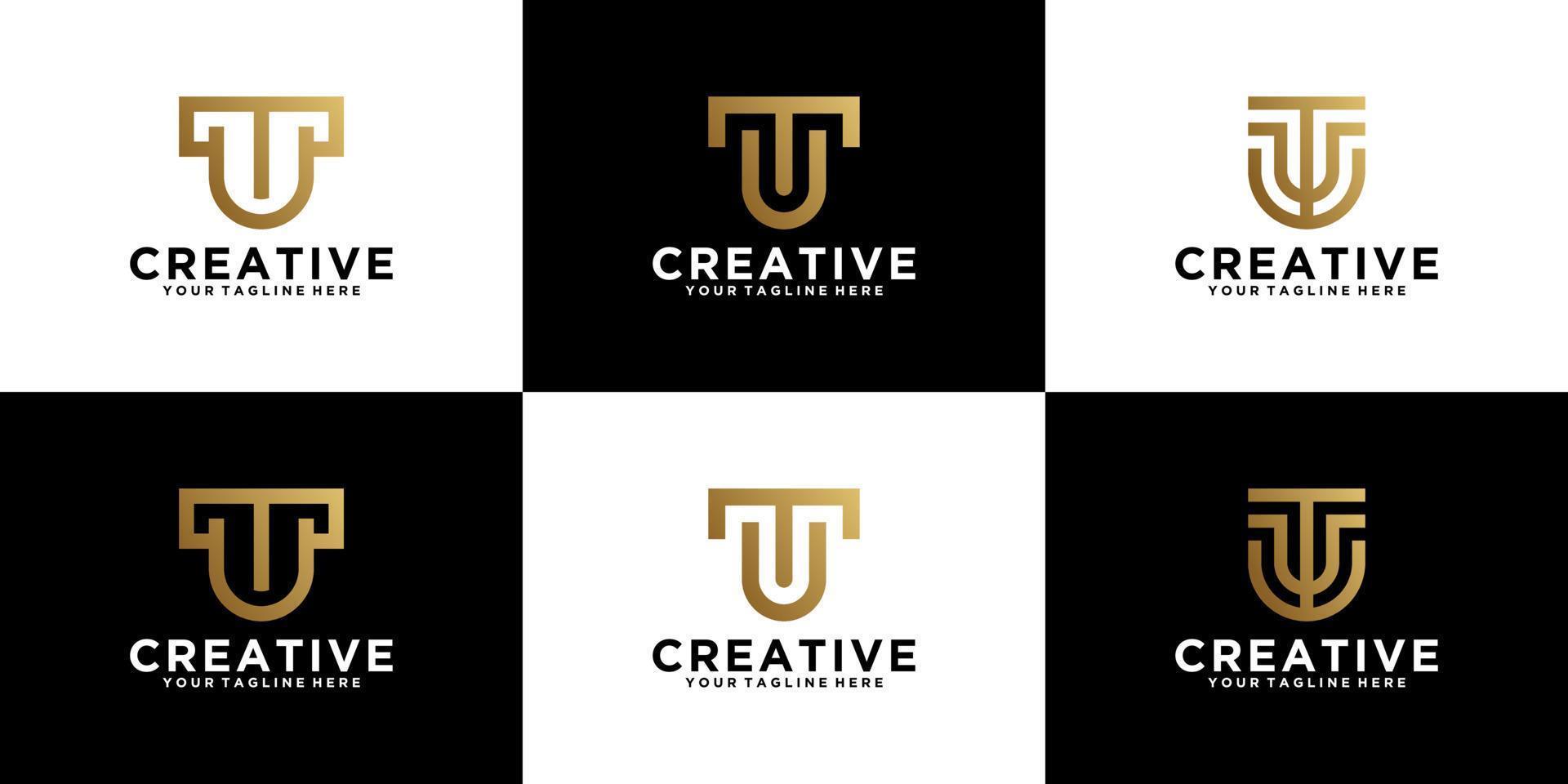 UT simple logo combination letter set inspirational design vector
