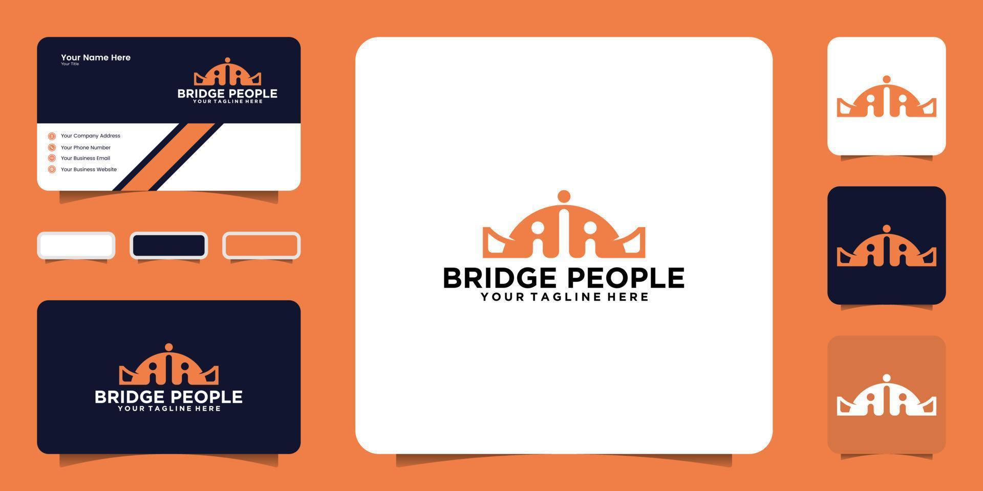 puente diseño logo inspiración familia gente juntos unión humana logo vector