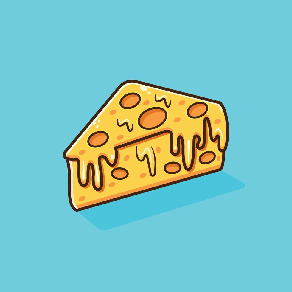 ilustración de queso derretido vector