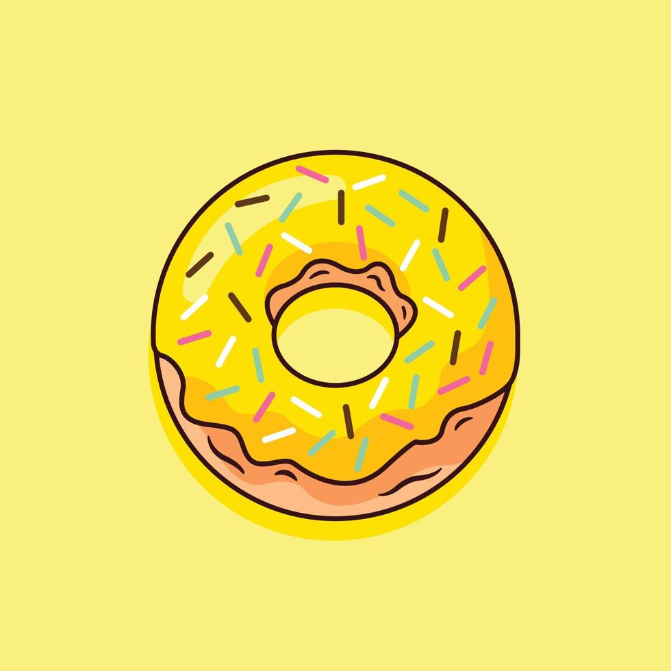 Donut with Banana Topping vector
